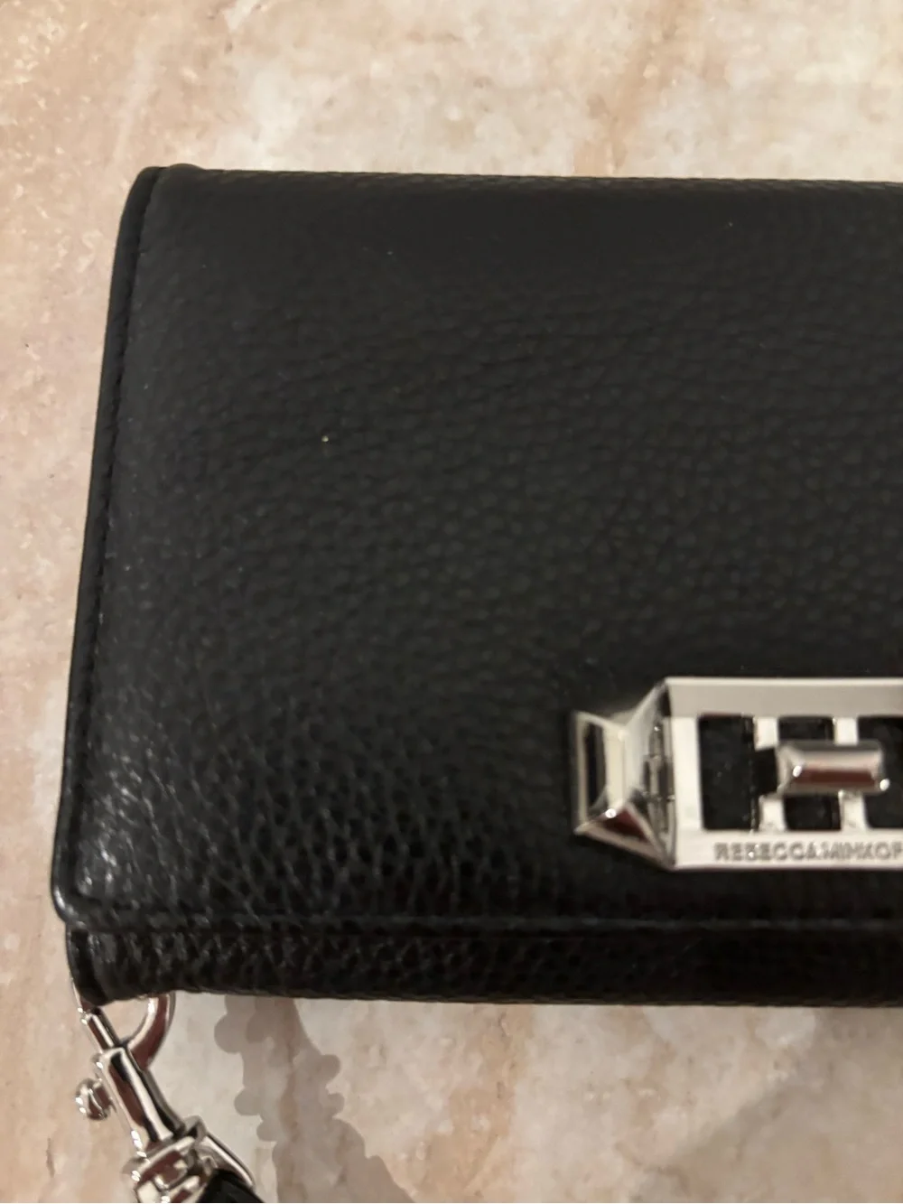 Rebecca Minkoff Black Leather Wristlet Wallet iphone case